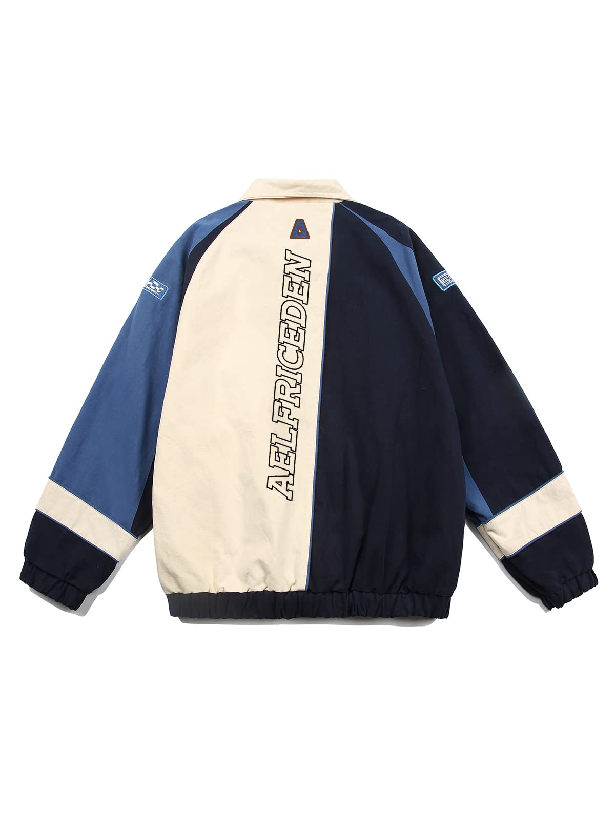 Aelfric Eden Colorblock Detachable Medallion Jacket - Stylish Zipper Closure Baseball Coat & Varsity Jacket for Men | Perfect for Casual Outfits, Streetwear Fashion & College Events
