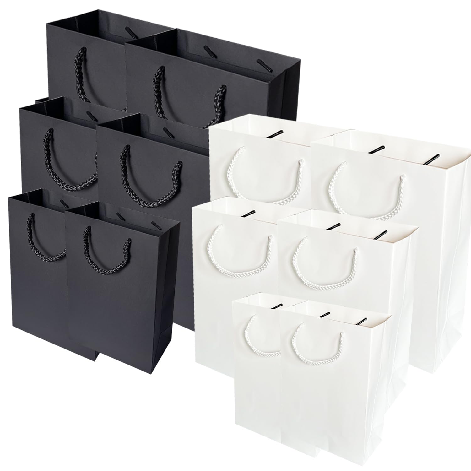 AMROSE 12 Pack Assorted Gift Bags Set with Tissue Paper - Small, Medium & Large Recyclable Paper Gift Bags for Birthdays, Parties, Mother's Day, Weddings | Perfect for Gift Wrapping, Party Favors, Holiday Presents & Special Occasions