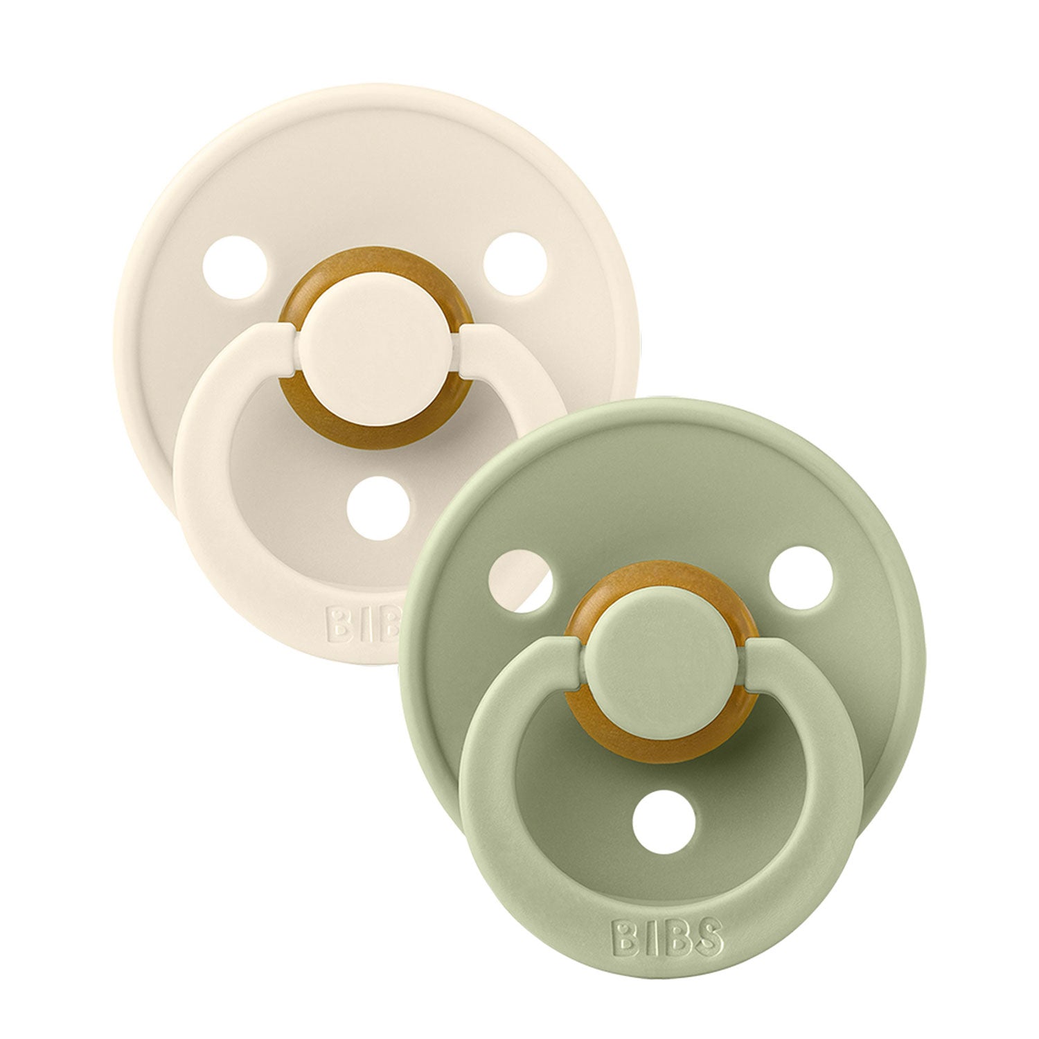 2 Pack Natural Pacifier Set - Ivory & Sage | Soothing Baby Pacifiers for Newborns & Infants | Perfect for Daycare, Travel & Sleep Time