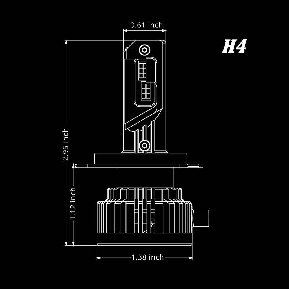 NCP H4 HB2 9003 CANBus LED Headlight Bulbs - Dual High/Low Beam Conversion Kit - Super Bright 6000K White Light for Cars, Trucks, SUVs - Perfect for Night Driving & Off-Road Adventures