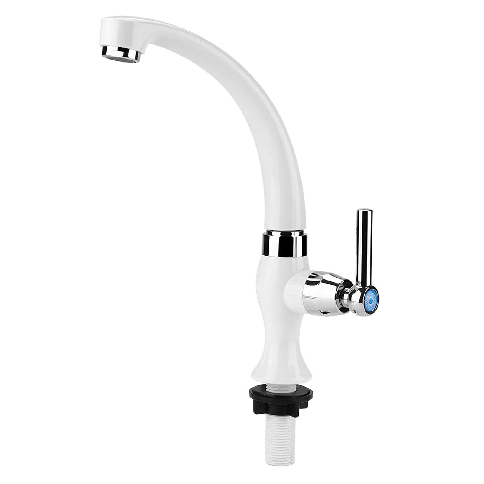Omabeta ABS Plastic Single Cold Water Faucet - Chrome G1/2 Kitchen Sink Tap with Blossom Handle for Modern Bathroom & Basin | Perfect for Home, RV, and Outdoor Use