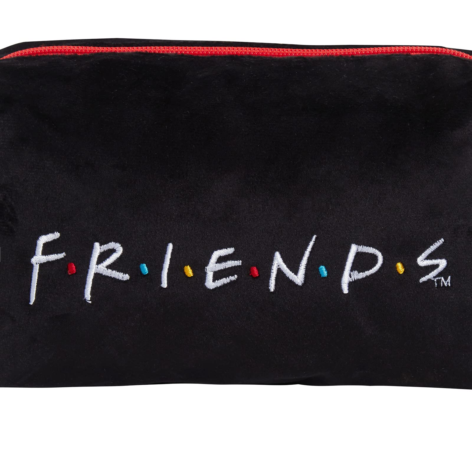 FRIENDS TV Show Makeup Bag for Women - Soft Velvet Cosmetic Pouch, Double-Sided Central Perk Design | Perfect for Travel, School & Gift (Pencil Case, Toiletries Storage)