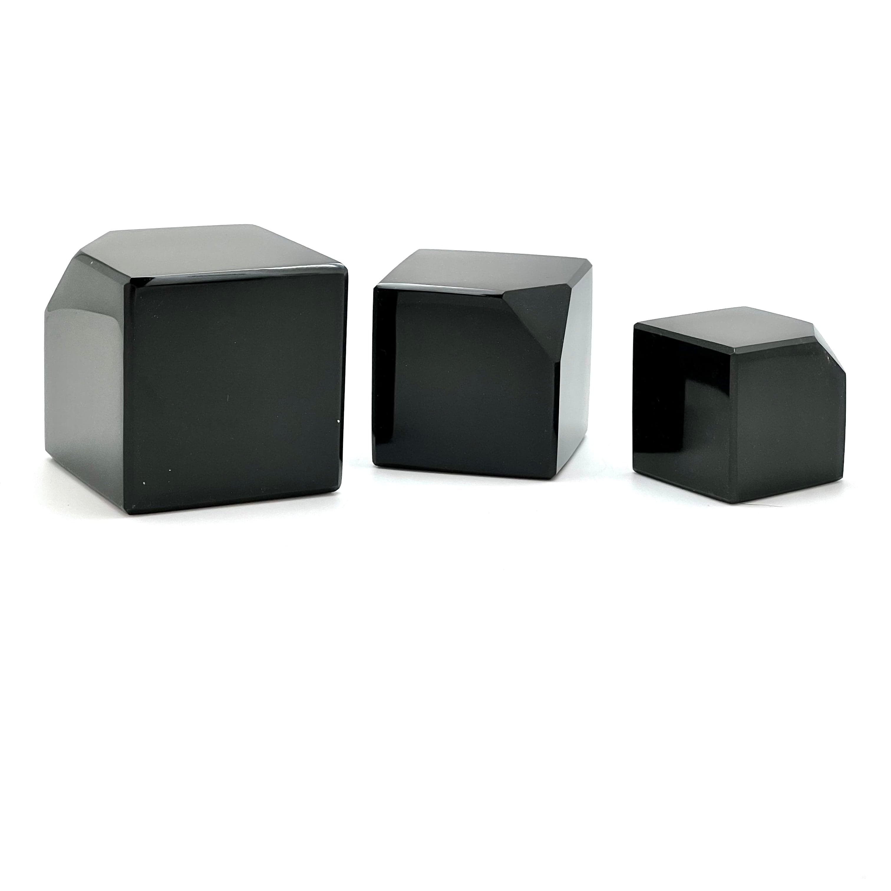 Black Obsidian Cube - Healing Crystal for Meditation, Stress Relief & Protection | Feng Shui Decor, Office Desk Accessory, Spiritual Gift