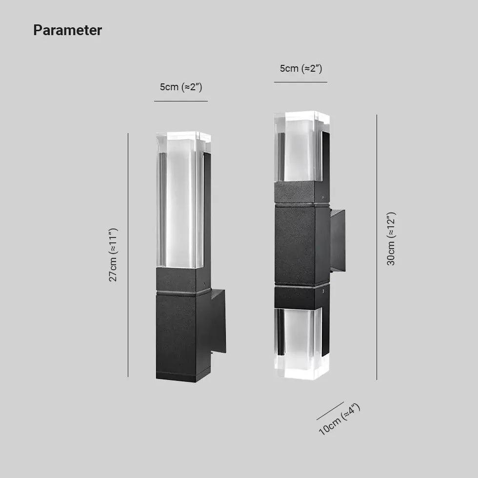 Modern Vertical Outdoor Up and Down Wall Lights - Waterproof LED Sconce for Patio, Garden, Porch, and Facade Lighting | Dimmable & Energy Efficient