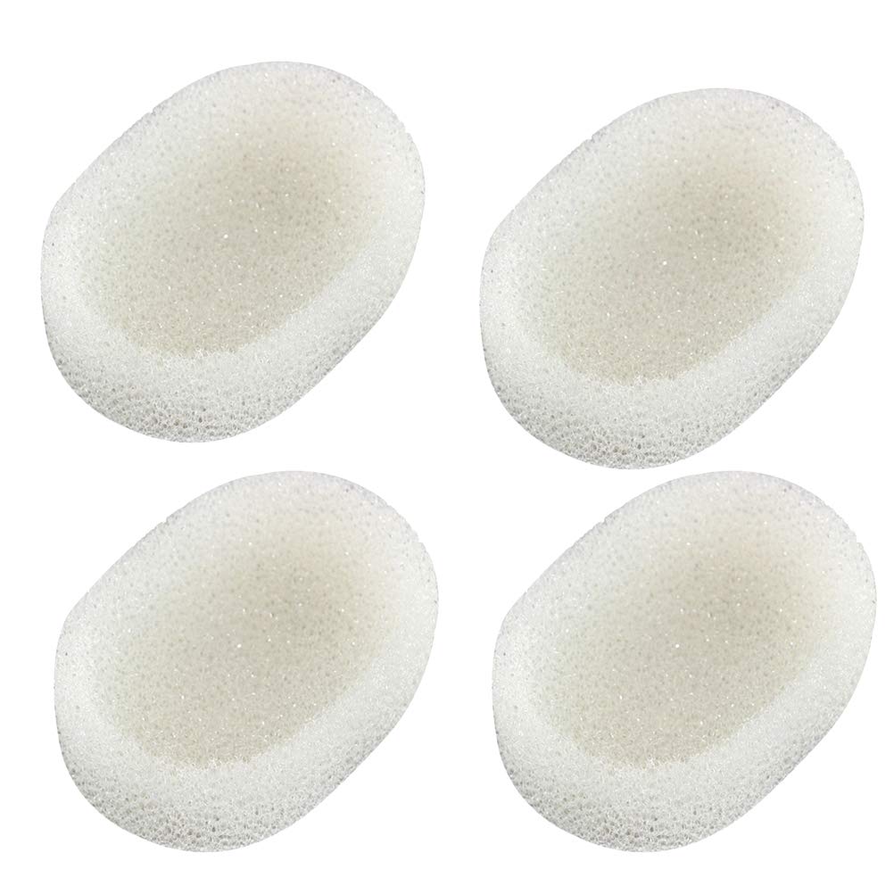 Cabilock 4-Piece Drain Soap Dish Set - Non-Slip Bathroom & Kitchen Sponge Holder with Drainage Holes - White Soap Storage Box for Shower, Sink & Countertop Organization