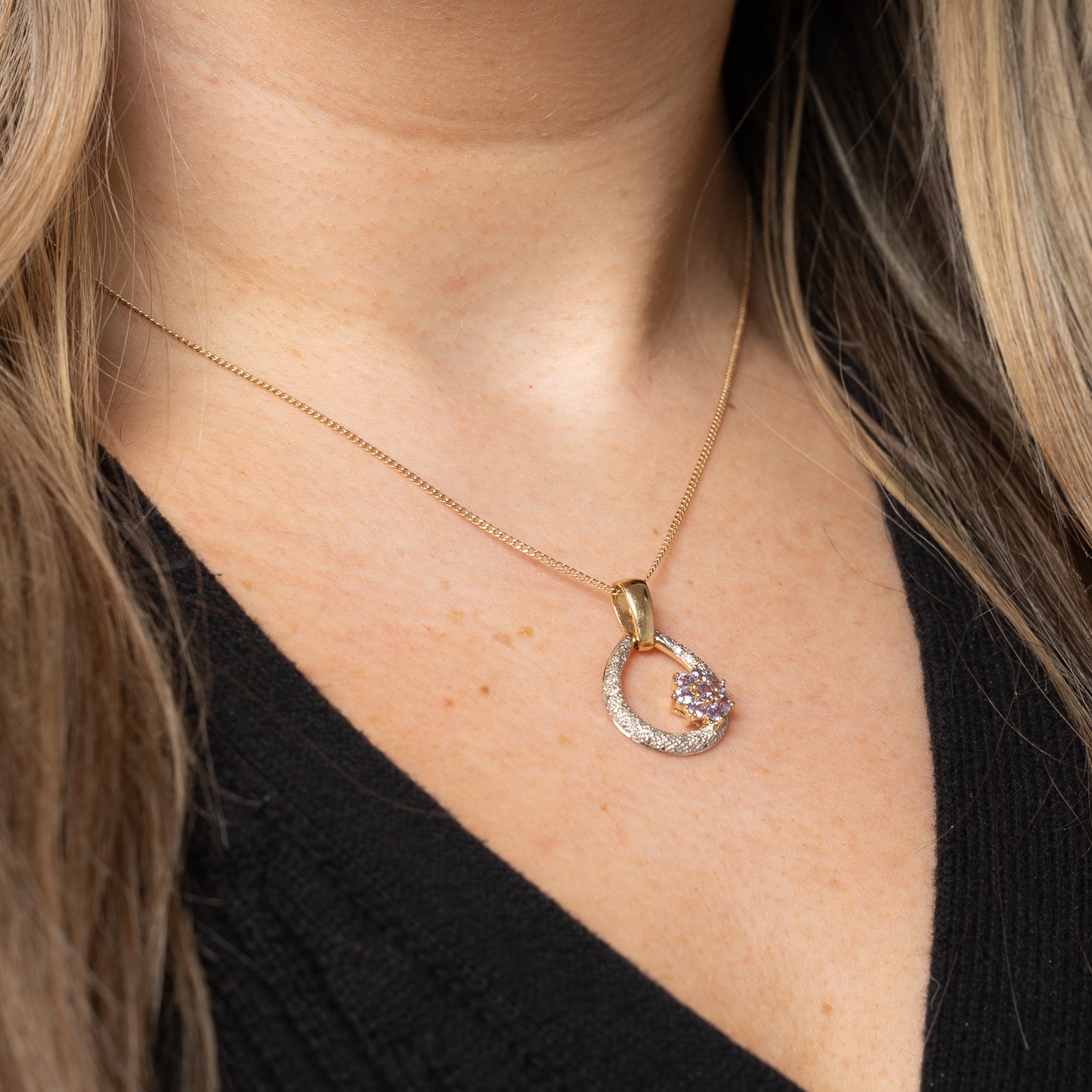 Exquisite Tanzanite & Diamond Pear Shaped Pendant Necklace | 0.57ctw Tanzanite & 0.07ctw Diamond | Elegant Jewelry Gift for Women, Perfect for Weddings, Anniversaries & Special Occasions