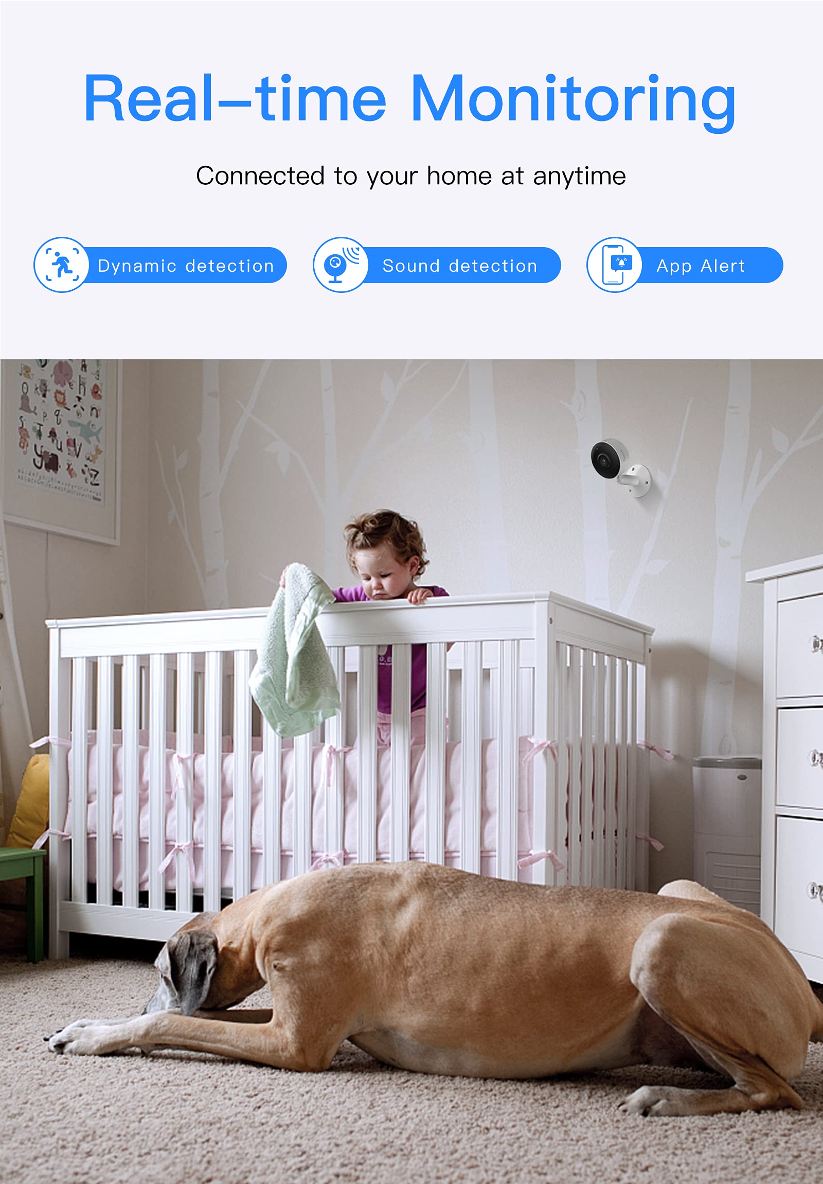 Arenti 4MP Indoor Security Camera 3 Pack - 2.5K HD Baby Monitor & Pet Camera with Motion/Sound Detection, Night Vision, 2-Way Audio, Phone App - Ideal for Home, Nursery, Pet Monitoring (IN1Q 3PC)