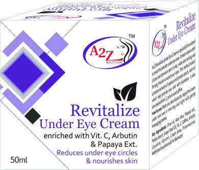 A2Z Revitalize Under Eye Cream 50g - Dark Circle & Puffiness Reduction - Hydrating Anti-Aging Eye Treatment for Women & Men - Perfect for Night Routine & Travel Skincare