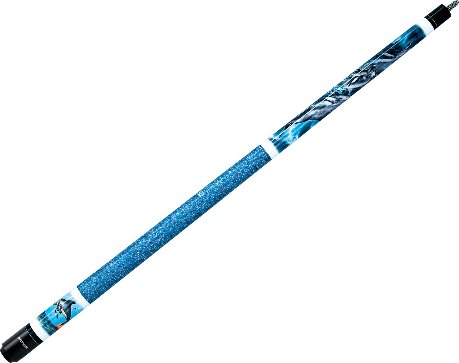 Action Dolphins Adventure Pool Cue - 20 oz Weight for Professional Billiards Players | Perfect for Tournaments, Bars & Home Game Rooms