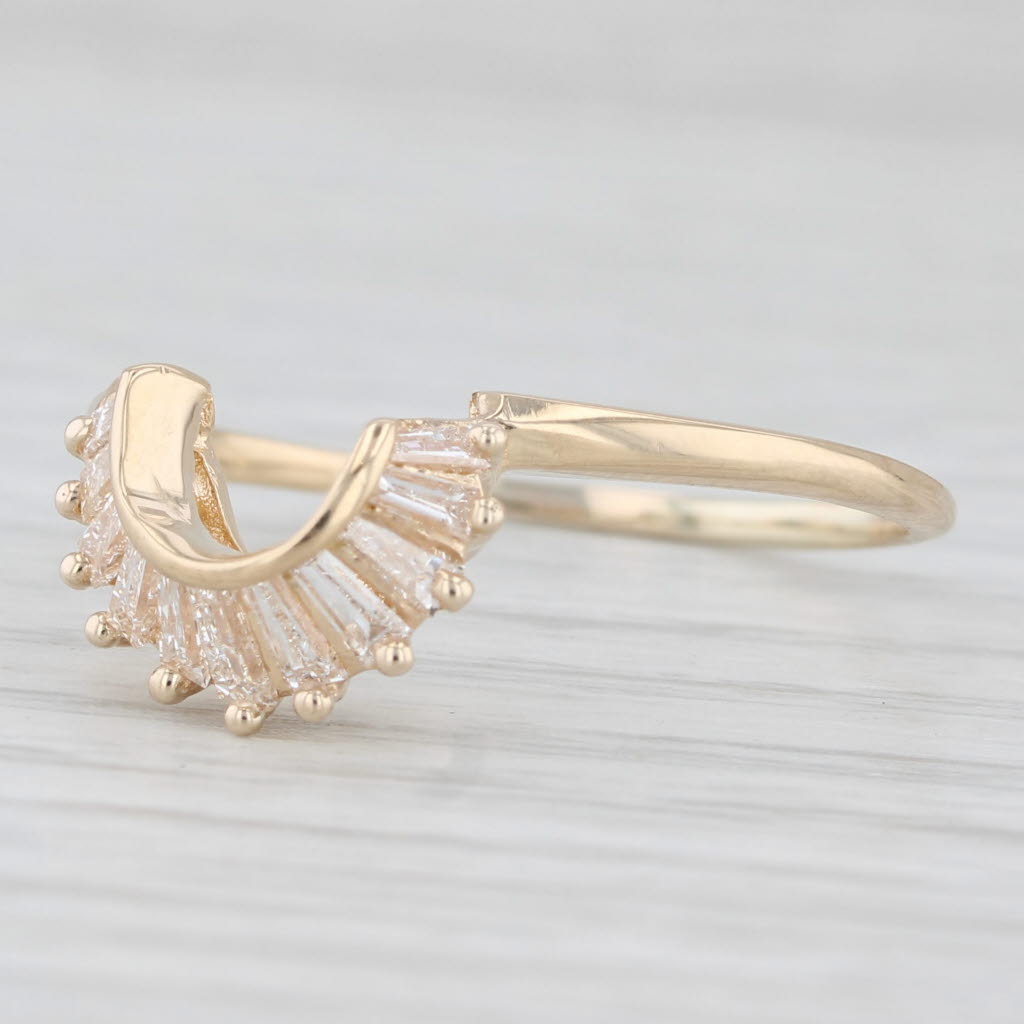 0.43ctw Diamond Baguette Ring Guard Enhancer in 14k Yellow Gold - Size 10.25 - Wedding Band Enhancer for Bridal Stacking & Anniversary Gifts