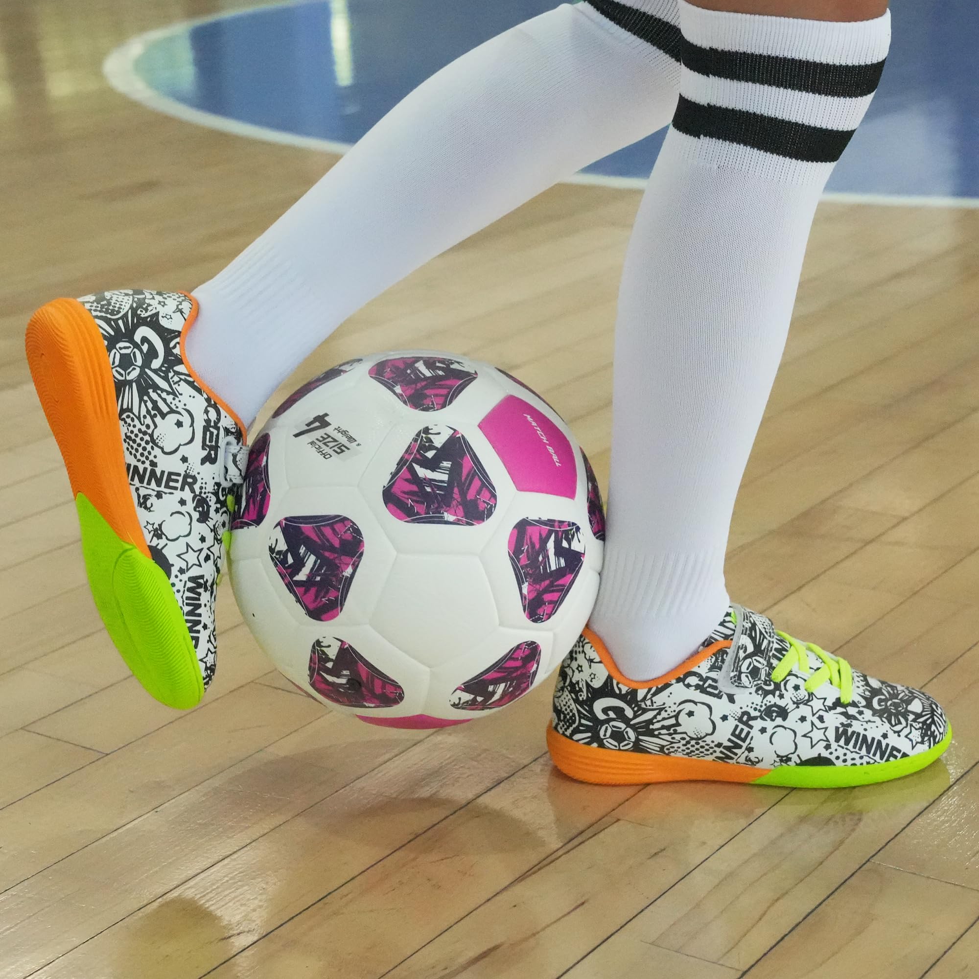 Brooman Kids Indoor Soccer Shoes for Boys & Girls - Lightweight Futsal Shoes for Training & Games - Perfect for Gym Floors & Indoor Courts
