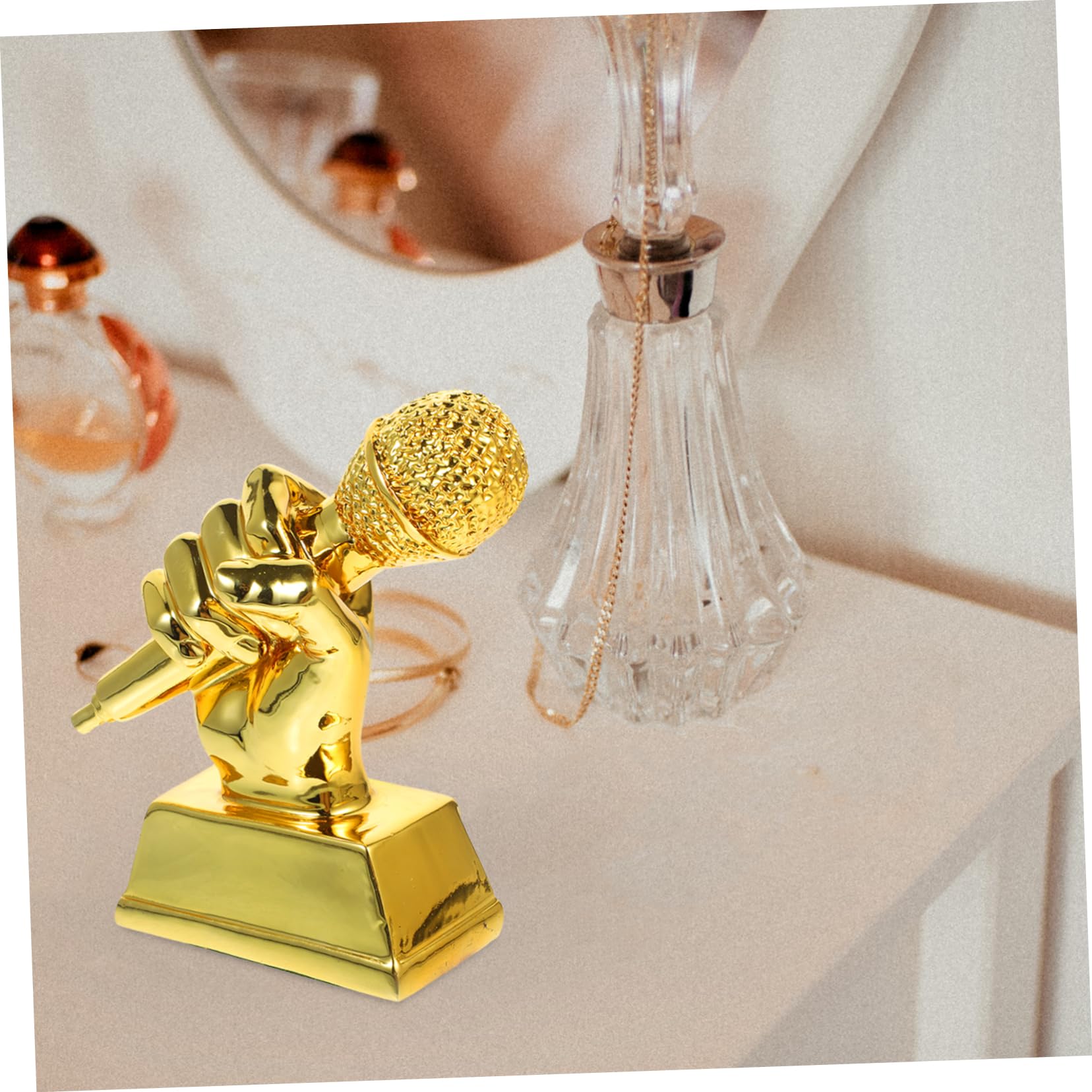 2 Pack Singing Contest Microphone Trophy - Resin Musical Award for Kids - Perfect for Singing Competitions, Talent Shows & School Events