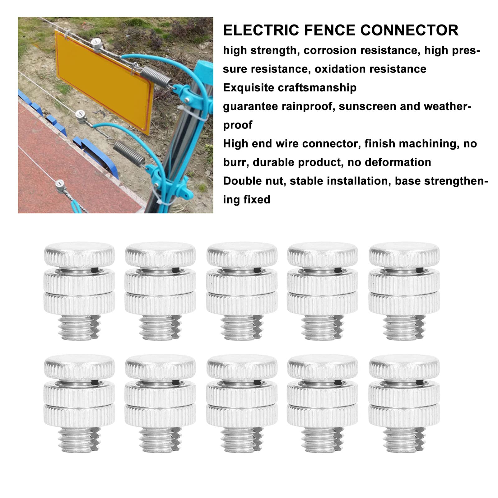 100PCS Aluminum Alloy Split Bolt Connectors - 0.8cm Thread Electric Fence Wire Connectors for Outdoor Use | Heavy Duty Electrical Fence Accessories for Farm, Ranch & Livestock Fencing Systems