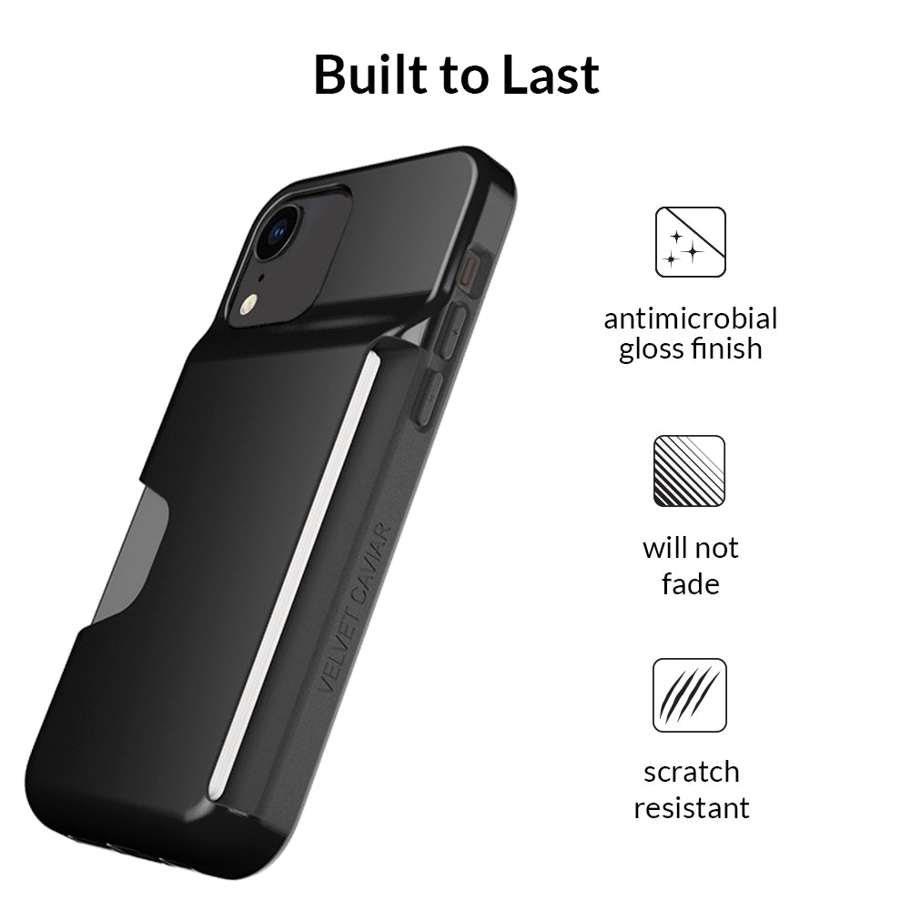 Premium Black Leather iPhone Wallet Case - Slim RFID Blocking Phone Cover with Card Holder - Perfect for Travel, Shopping & Everyday Use