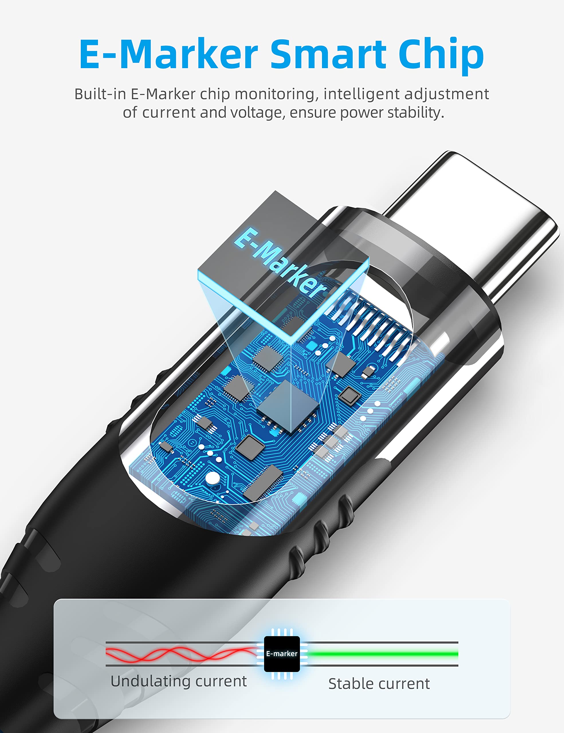 100W USB C to USB C Fast Charging Cable with LED Display - PD Compatible for iPhone 15 Pro Max, Galaxy S24/S23 Ultra, Pixel 7, Huawei Mate 60 Pro, MacBook Pro - Perfect for Travel, Office & Home Charging (6.6ft/2M)