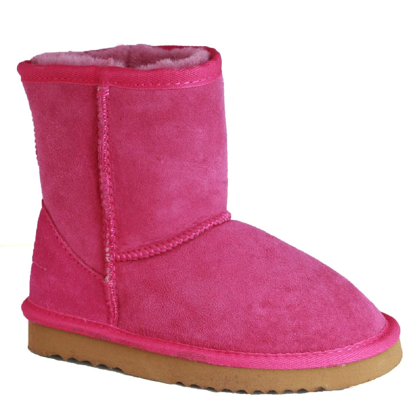 Kids' Charlie Sheepskin Boots - Black - Size 8 US - Warm & Comfortable Winter Boots for Boys & Girls - Perfect for Snow Play & Outdoor Activities