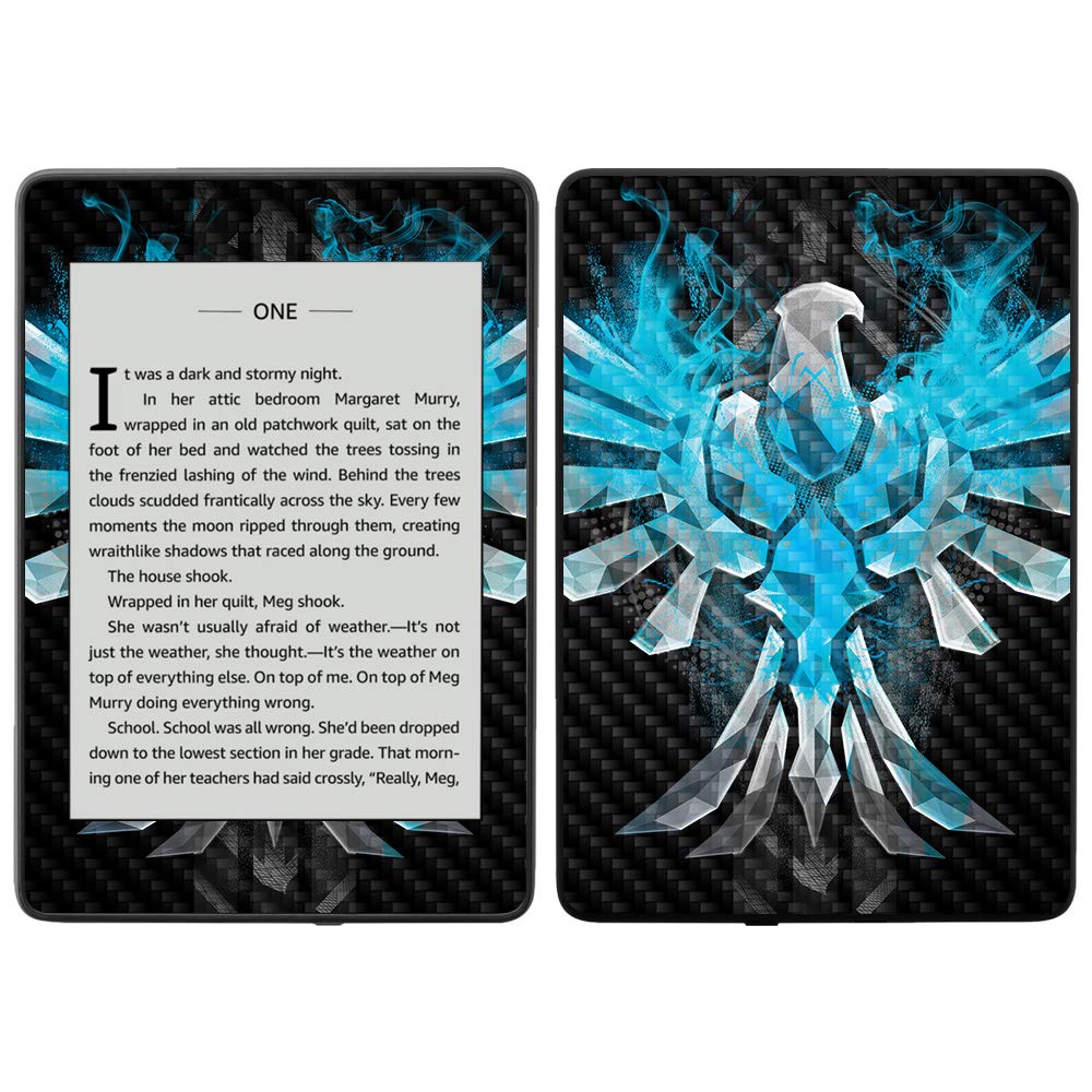MightySkins Carbon Fiber Skin for Amazon Kindle Paperwhite 2018 (10th Gen) - Blue Reborn | Protective & Durable Textured Cover | Easy to Apply & Remove | Waterproof Case Compatible | Made in USA | Perfect for Reading, Travel & Daily Use