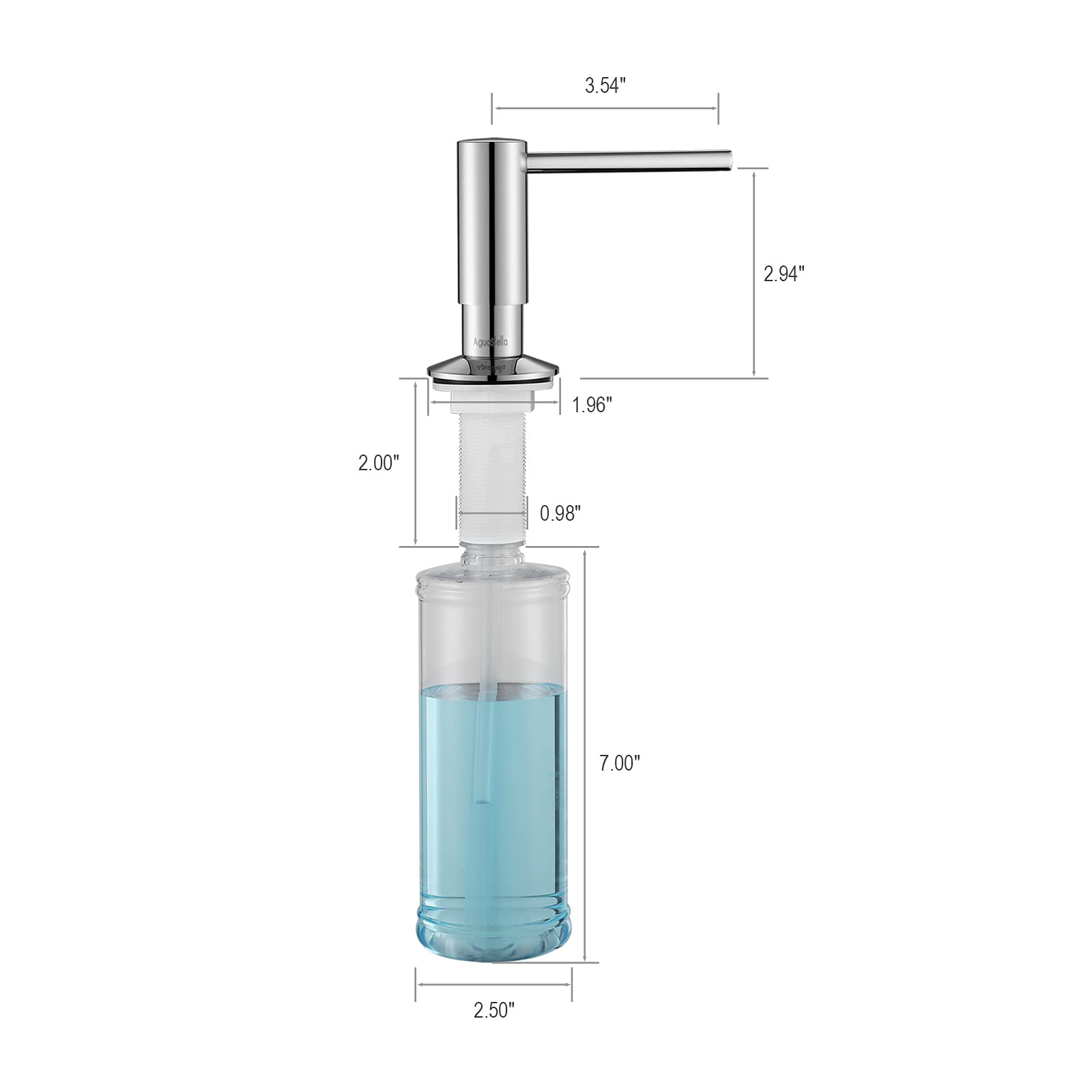 AS59CH Chrome Pull Down Bar Faucet & ASF026CH Chrome Built-in Soap Dispenser Set - Premium Kitchen Sink Combo for Modern Homes