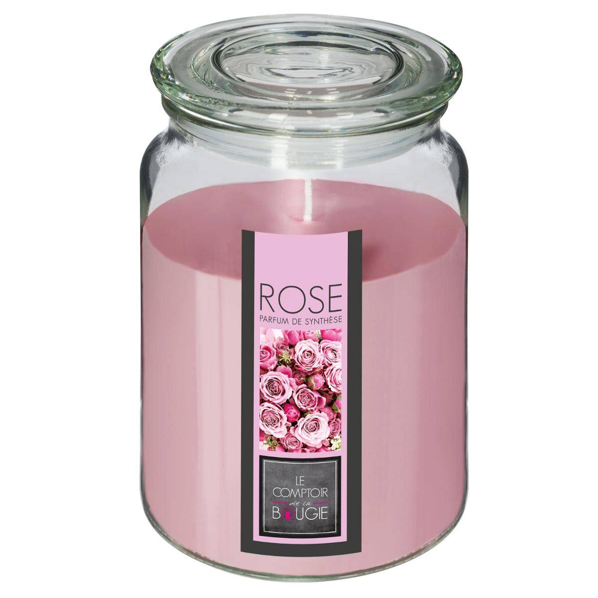 Atmosphera Scented Candle - Rose Fragrance - 510g Large Jar Candle for Home, Spa, Romantic Dinner & Relaxation