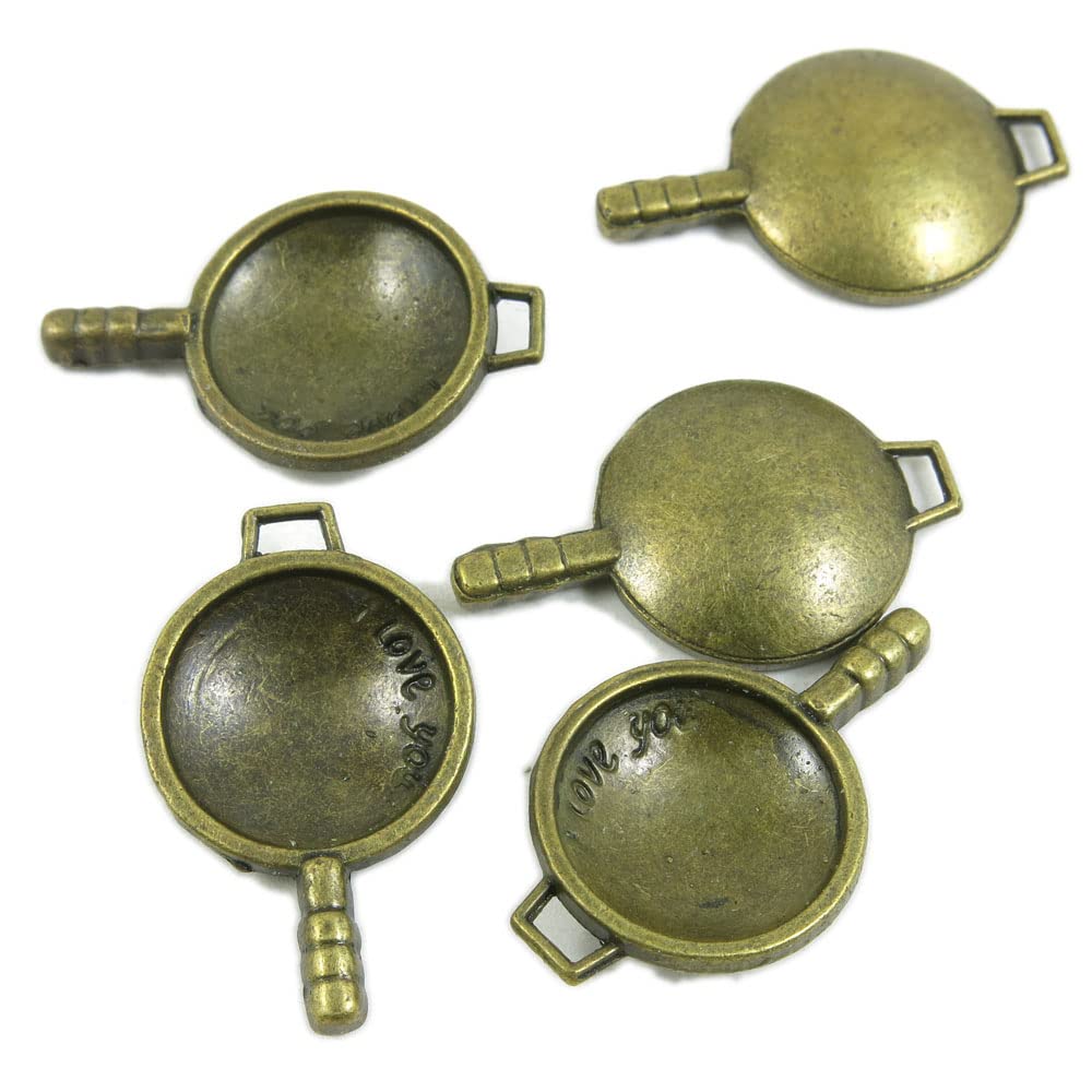Antique Bronze Plated Jewelry Charms Bulk Wholesale - 868261 Wok Cooking Pot Pendants for DIY Bracelets, Necklaces & Crafting - Perfect for Jewelry Making, Scrapbooking & Gift Projects