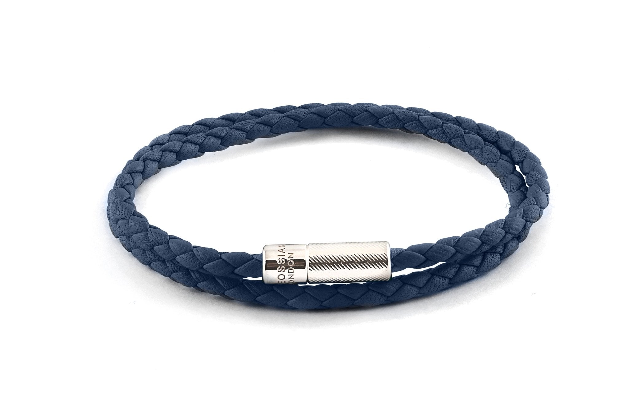 TATE Genuine Leather Bracelet for Men - Navy Blue Adjustable Wristband - Stylish & Durable Accessory for Casual Wear, Gifts & Everyday Fashion