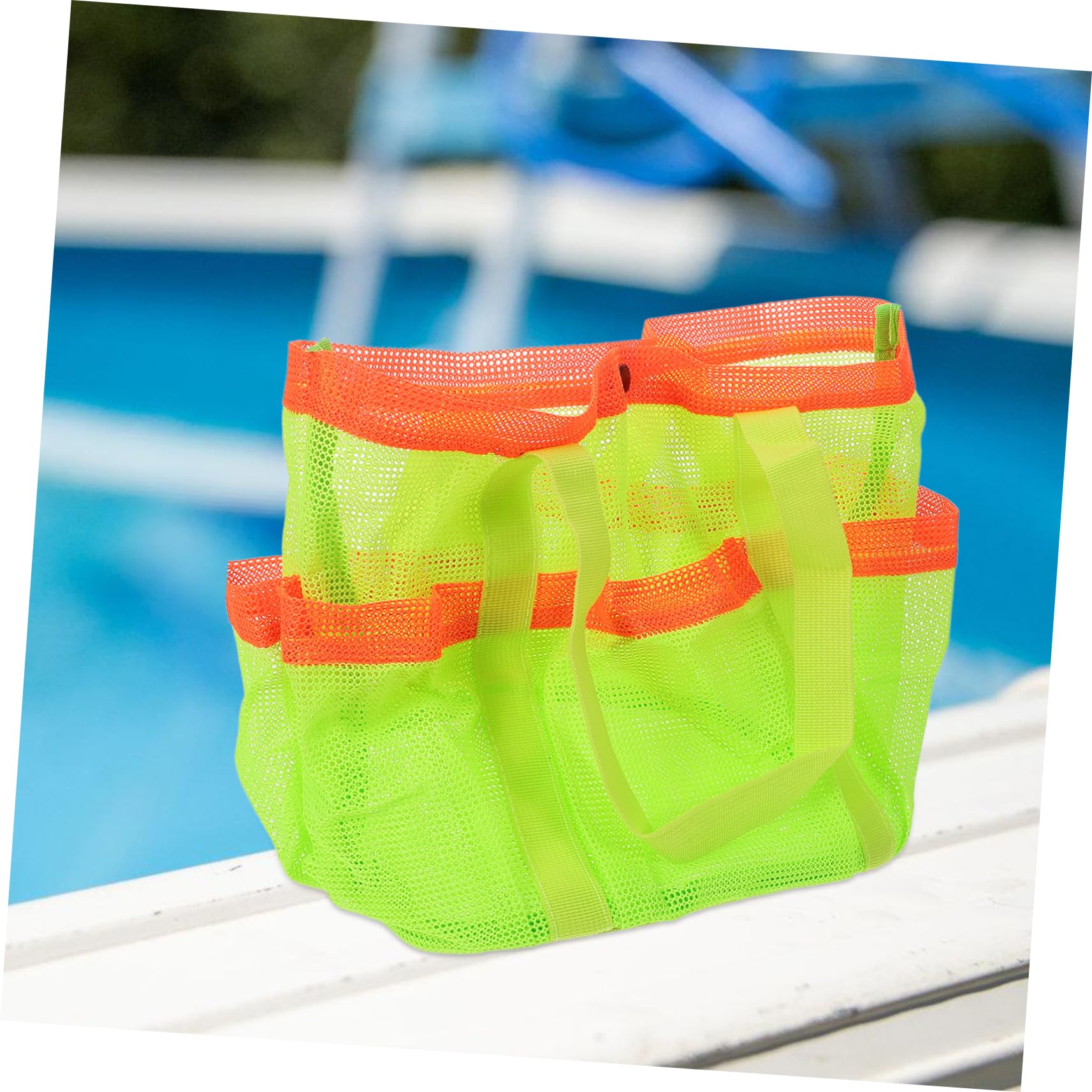 GAROZATION Large Mesh Beach Bag - Durable Polyester Tote for Travel, Swim Gear & Toiletries | Perfect for Pool, Beach & Gym Storage