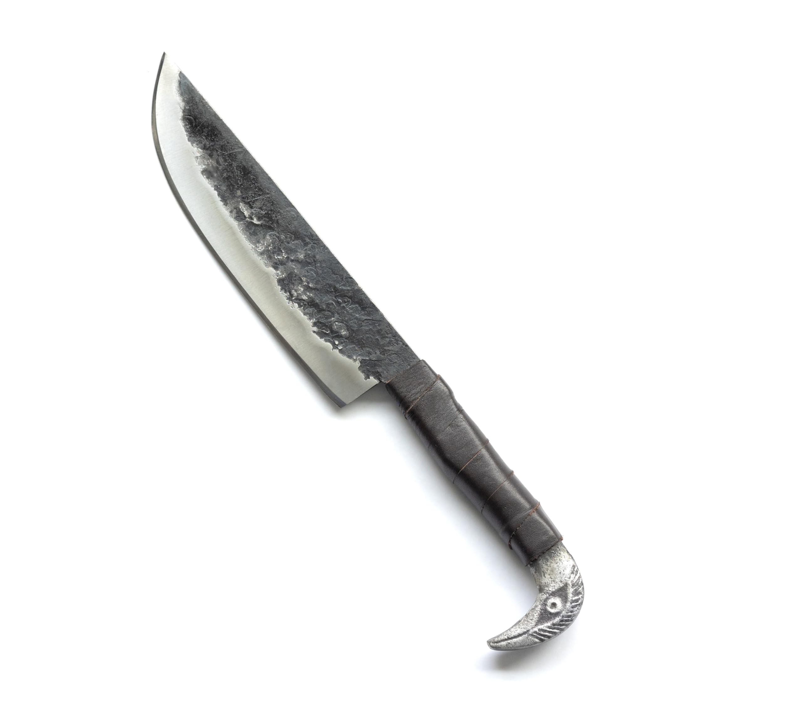Sons of Odin Viking Knife with Raven Head Hilt - High Carbon Steel Blade & Leather Sheath - Norse Hunting & Camping Knife for Outdoor Adventures, Survival, and Collectors
