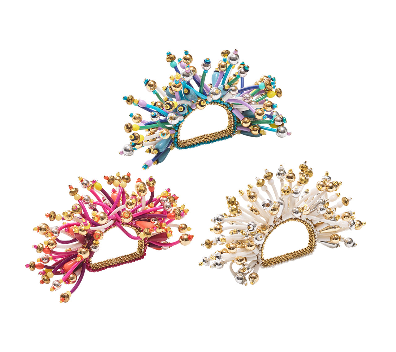 Elegant Burst Design Napkin Rings - Set of 4 for Dinner Parties, Weddings & Holiday Table Decor