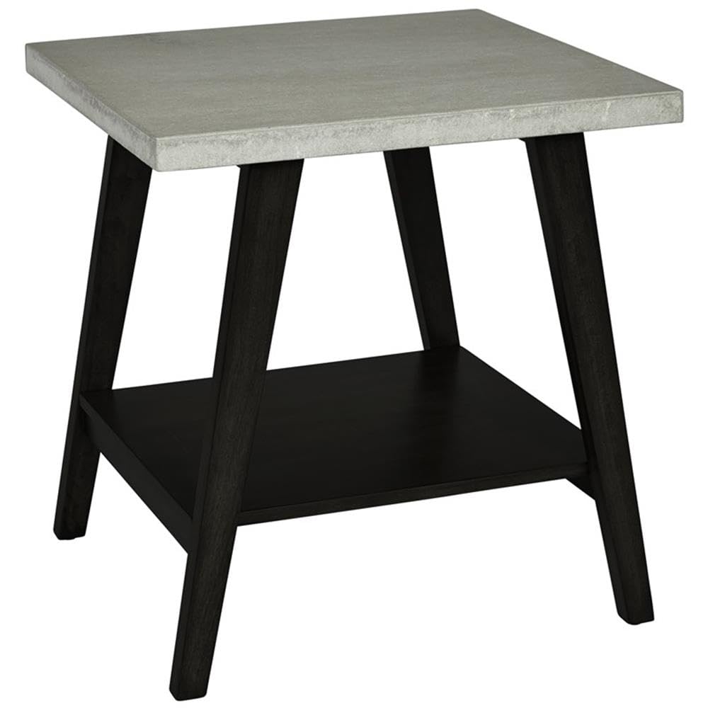 Progressive Furniture Jackson II End Table - Concrete Gray & Black Finish - Modern Side Table for Living Room, Bedroom, or Office