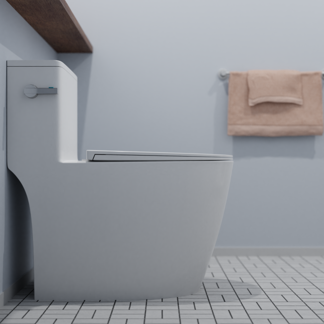 Vitreous China Tornado Syphonic One Piece Toilet - 12 Inch Rough In, 1.1/1.6 GPF Dual Flush, Glossy White Finish - Perfect for Modern Bathrooms & Water-Saving Homes