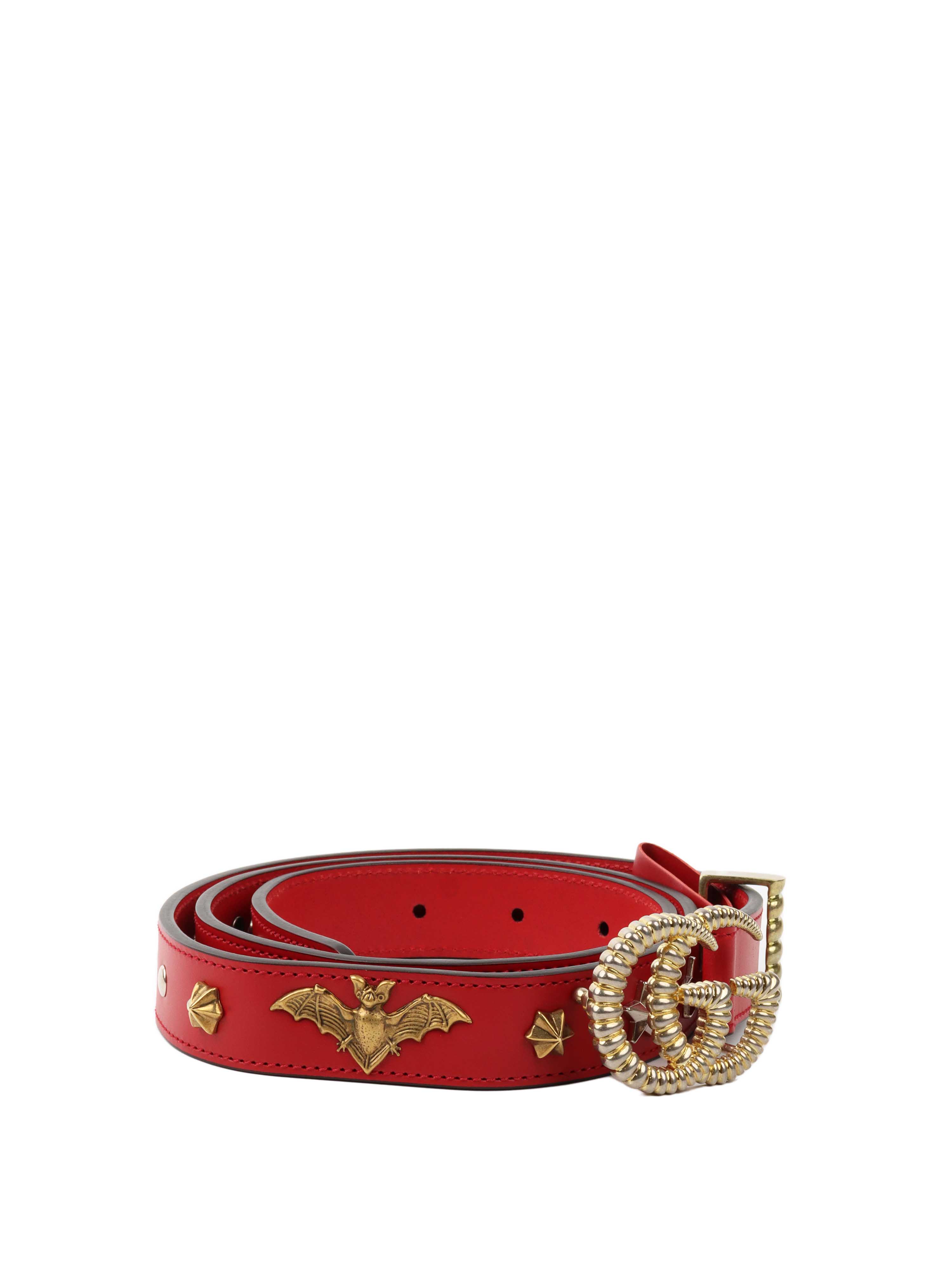 Gucci GG Red Leather Studded Belt - Size 90 | Luxury Designer Accessory for Women & Men - Perfect for Jeans, Dresses & Formal Outfits