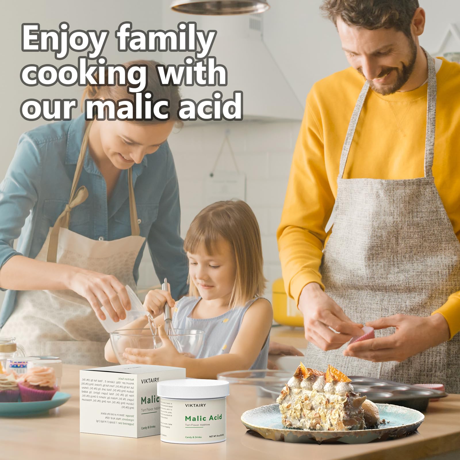 Premium 6 LB Food Grade Malic Acid Powder - Tart Flavor Enhancer for Sour Candy, Gummy Bears, Drinks, Baking & Winemaking | Perfect for DIY Treats, Homemade Beverages & Culinary Creations