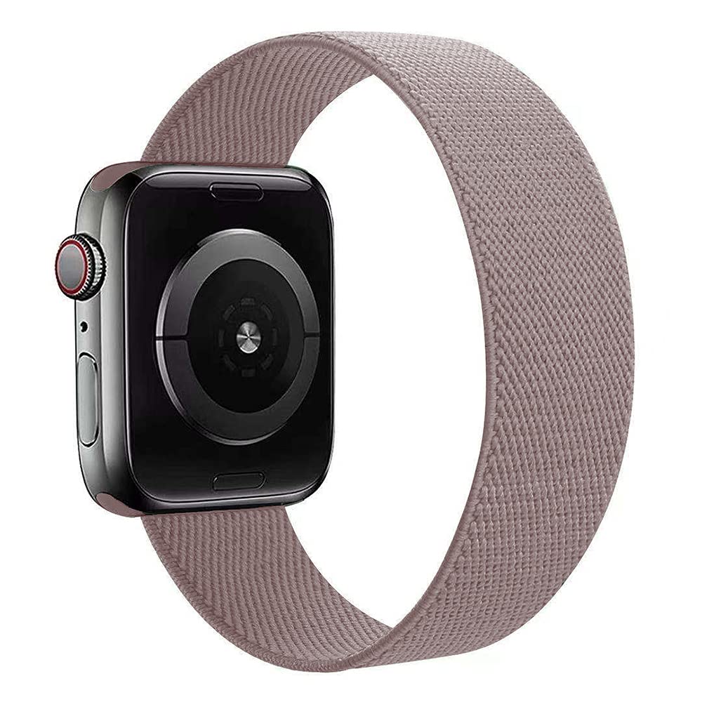 MAMEGO Elastic Bands for Apple Watch - Soft Stretchy Nylon Solo Loop Sport Band Compatible with iWatch Series SE/6/5/4/3/2/1 (42mm/44mm, Storm Gray, L 7.0-8.0 inch) - Perfect for Workouts, Running & Everyday Wear