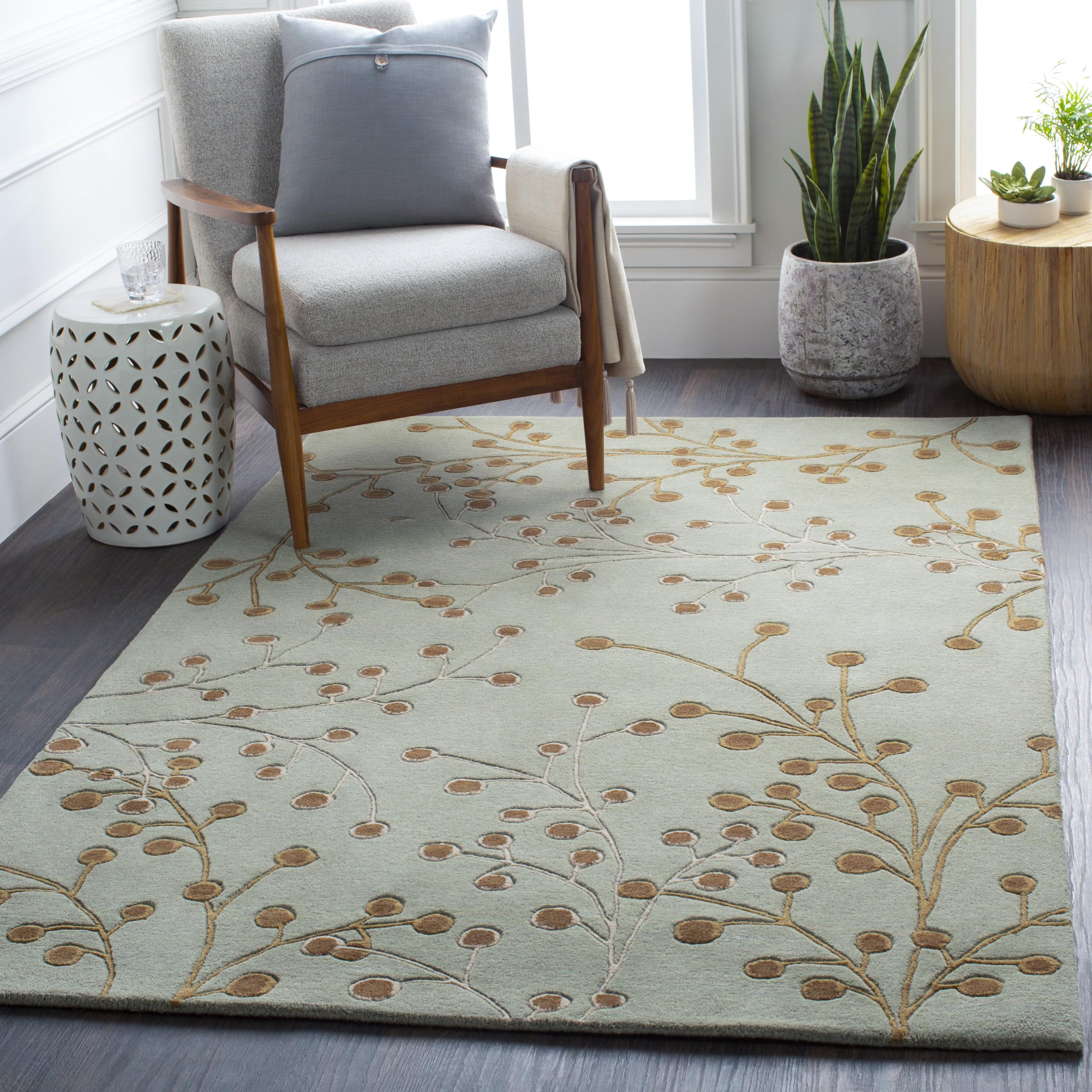Mark&Day 4x6 Le Havre Cottage Sage Area Rug - Soft Wool Carpet in Yellow & Grey for Living Room, Bedroom, Kitchen | Cozy Home Decor, Perfect for Farmhouse & Modern Interiors (4' x 6')