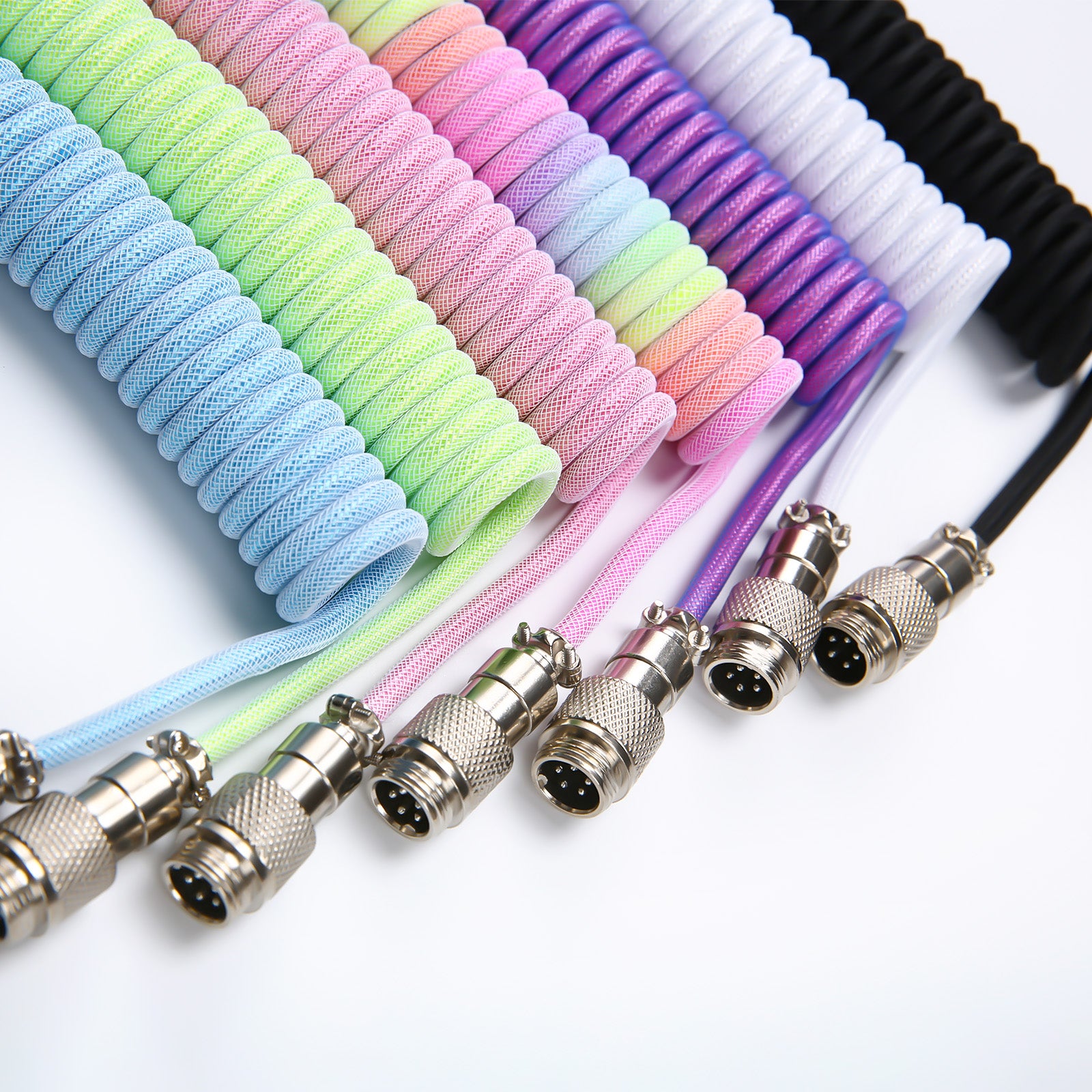 YUNZII Keynovo V3 Coiled USB-C to USB-A Aviator Keyboard Cable - Premium Braided Cord for Mechanical Gaming Keyboards (Perfect for PC, Mac, Gaming Setup & Office Workstation)