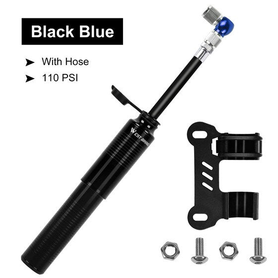 Portable Bike Pump with Presta & Schrader Valve - Compact Bicycle Tire Repair Kit with Tire Levers & Patch Tools - Ideal for MTB, Road Bikes & Cycling Emergencies - Perfect for On-the-Go Riders & Outdoor Adventures