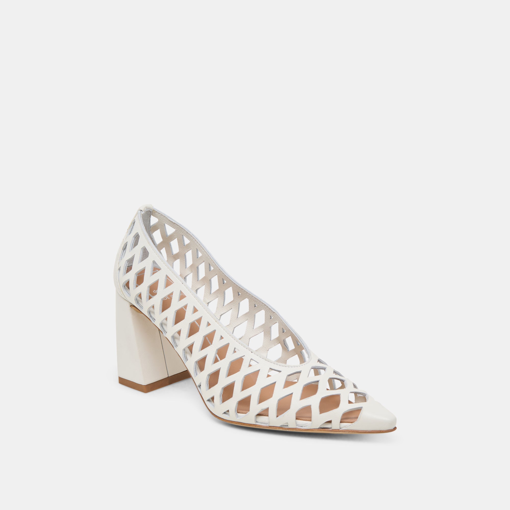 TANYA Women's High Heels - Elegant Bone Woven Leather Pumps for Work, Party & Special Occasions | Comfortable Dress Shoes for Women
