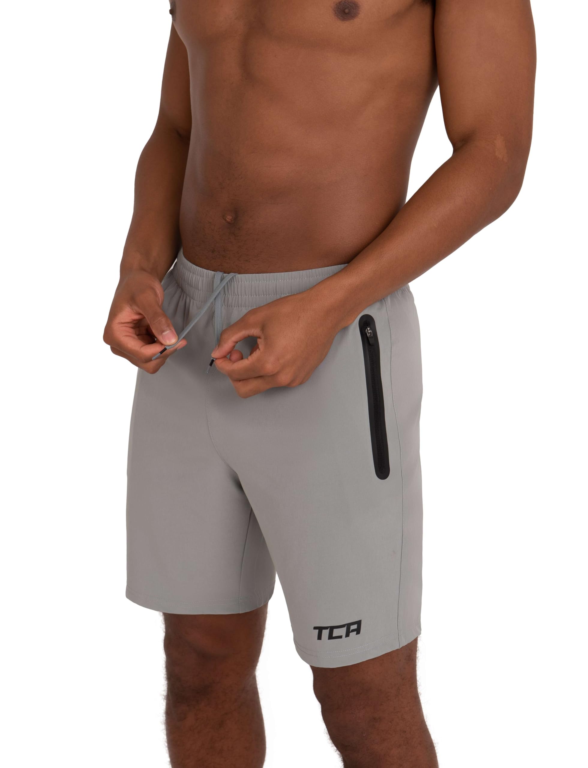 TCA Elite Tech Men's Gym Shorts - Athletic Running Workout Shorts with Zipper Pockets for Men | Perfect for Training, Jogging & Outdoor Sports