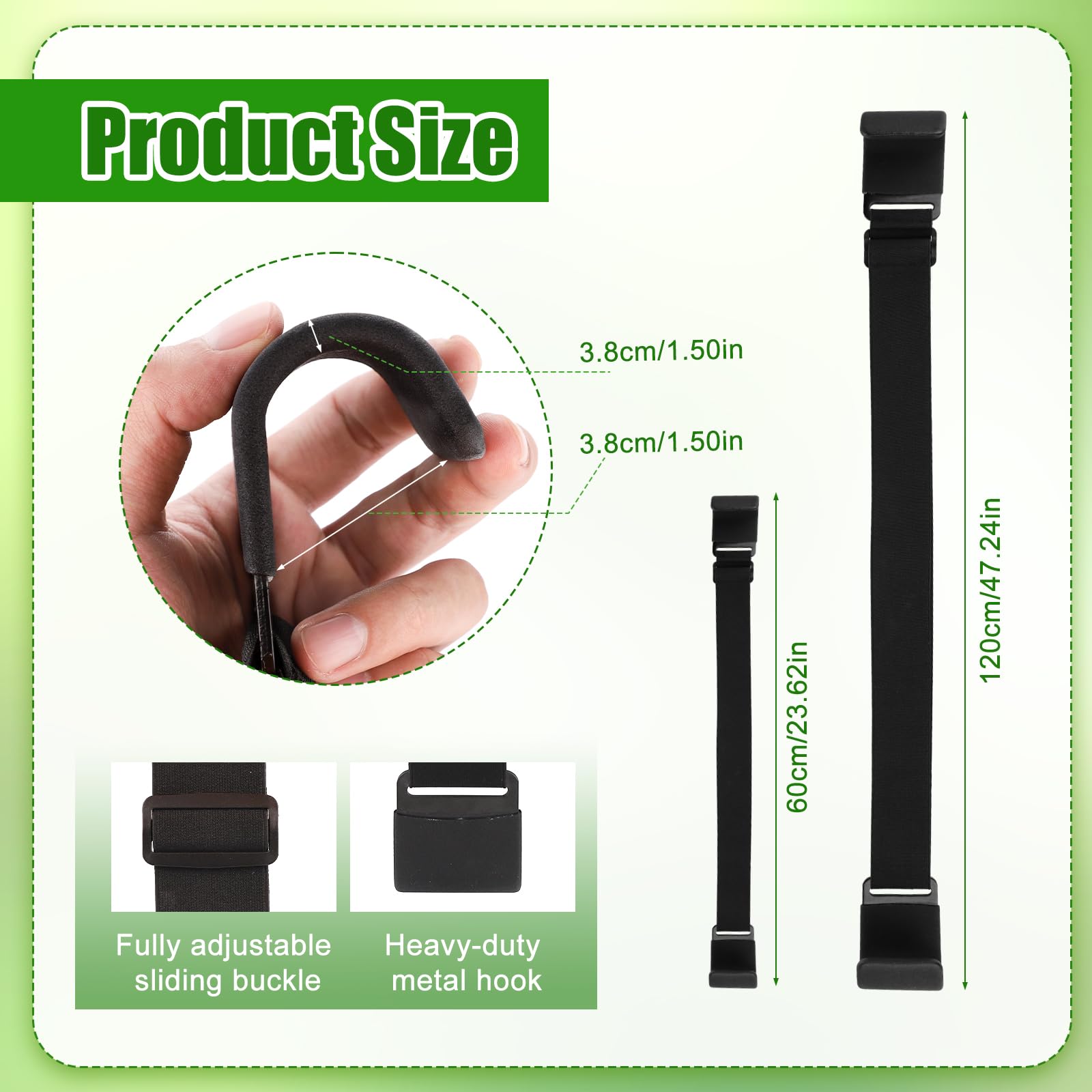 Windproof Metal Double-Claw Trash Can Lock - Adjustable & Elastic Garbage Bin Strap for Outdoor Use, Raccoon Proof Lid Lock to Prevent Tipping Over - Perfect for Patio, Backyard, and Camping