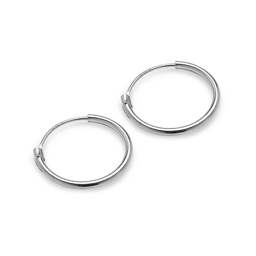 Sterling Silver 1.2mm Hoop Earrings - 24mm Endless Loop Hoops for Women | Perfect for Everyday Wear, Parties & Gifting
