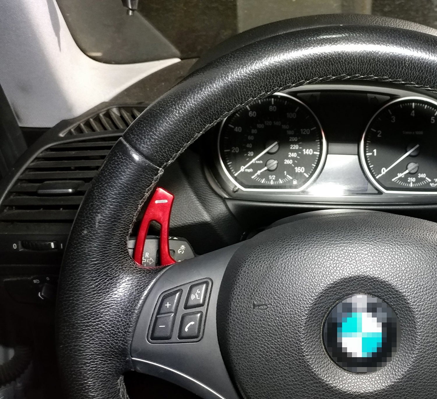 High-Performance CNC Red Aluminum Steering Wheel with Larger Paddle Shifters - Compatible with BMW EXX M3 M6 X5M X6M - Perfect for Racing & Street Driving