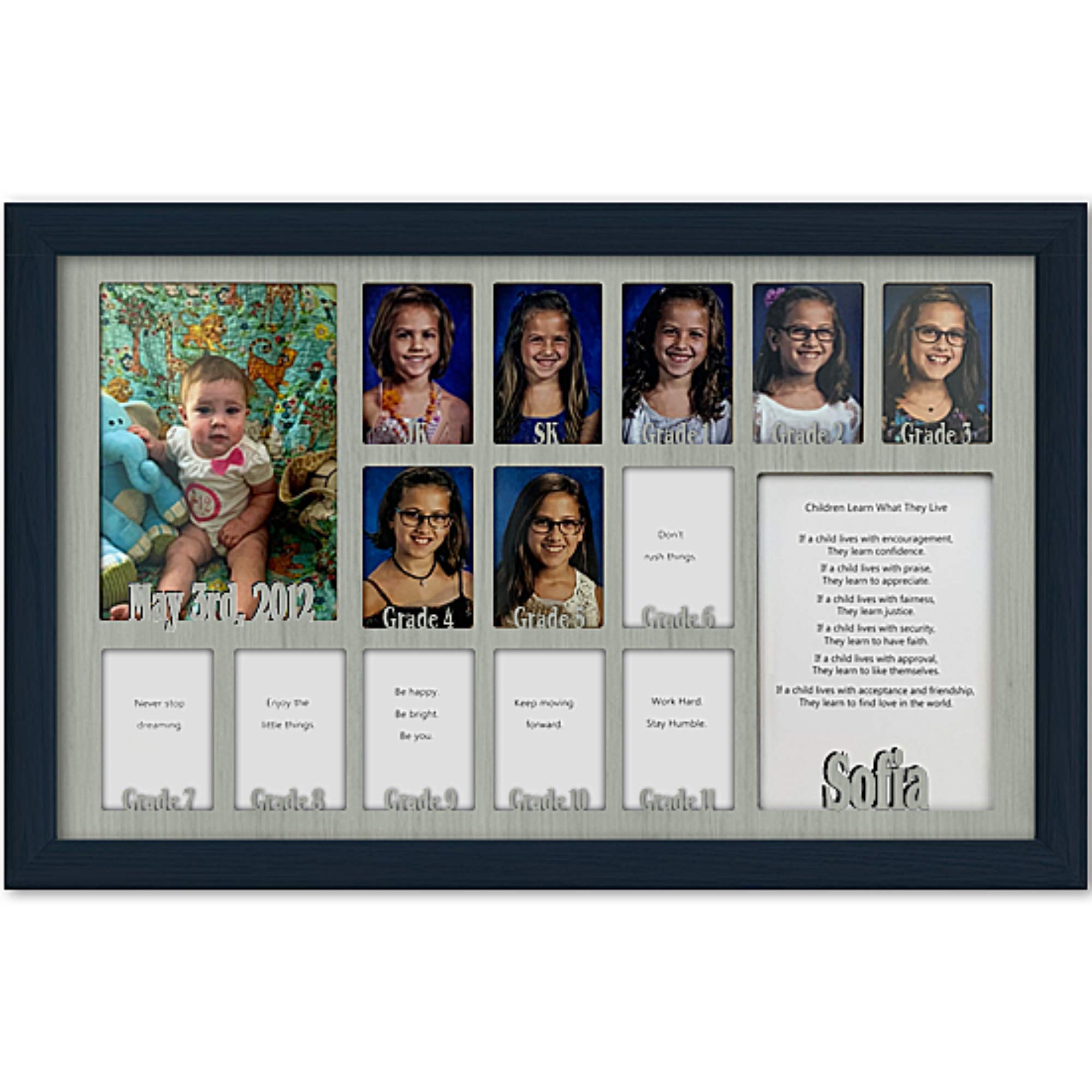 Personalized Northland School Years Picture Frame - Holds Twelve 2.5