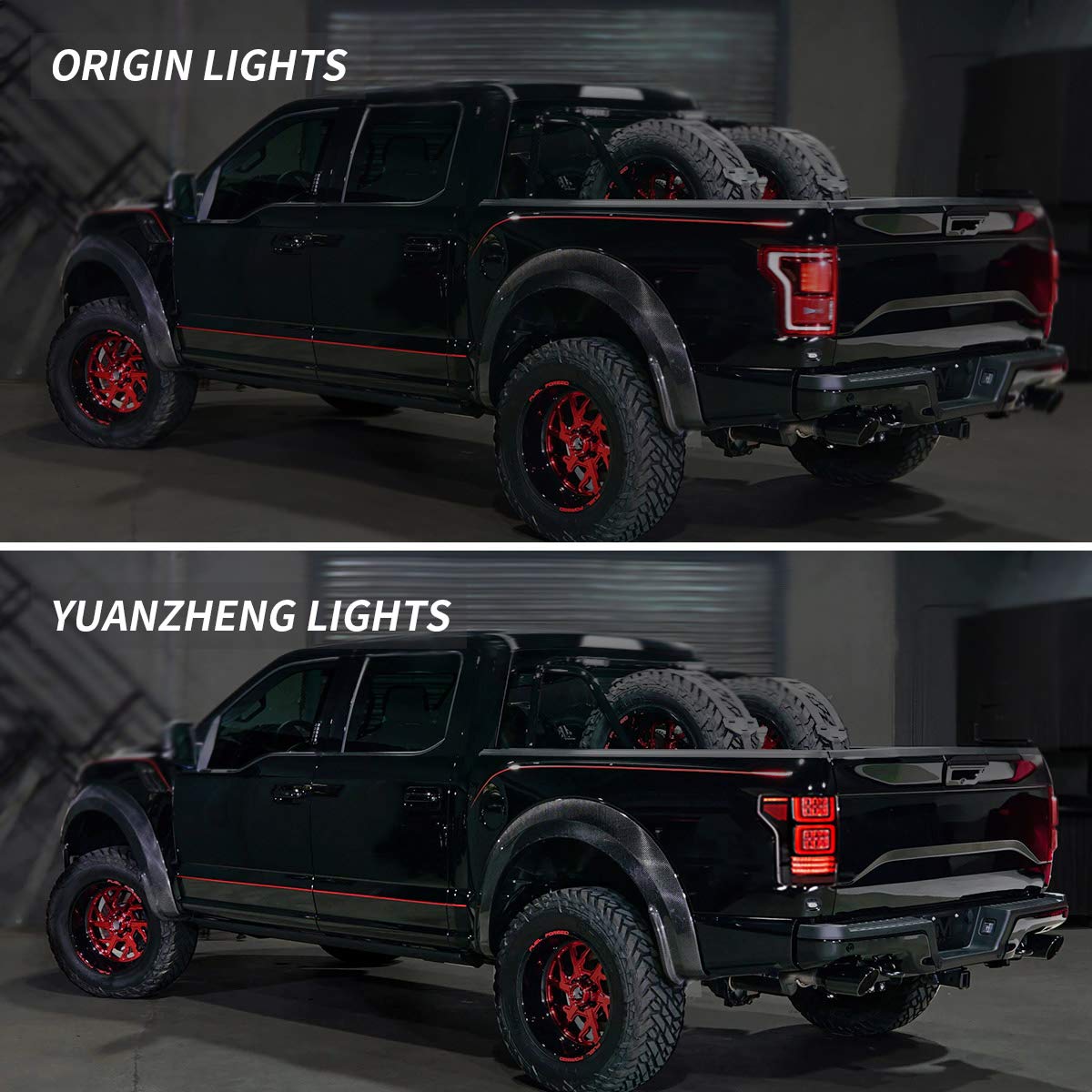 VLAND LED Tail Lights for Ford F150 Pickup 2015-2020 - Red Turn Signals, Direct Replacement for Halogen Factory Lights (Not Compatible with BLIND Model, Factory LED Version & XLT/Lariat) - Upgrade Your Truck's Style & Safety for Night Driving and Off-Road Adventures