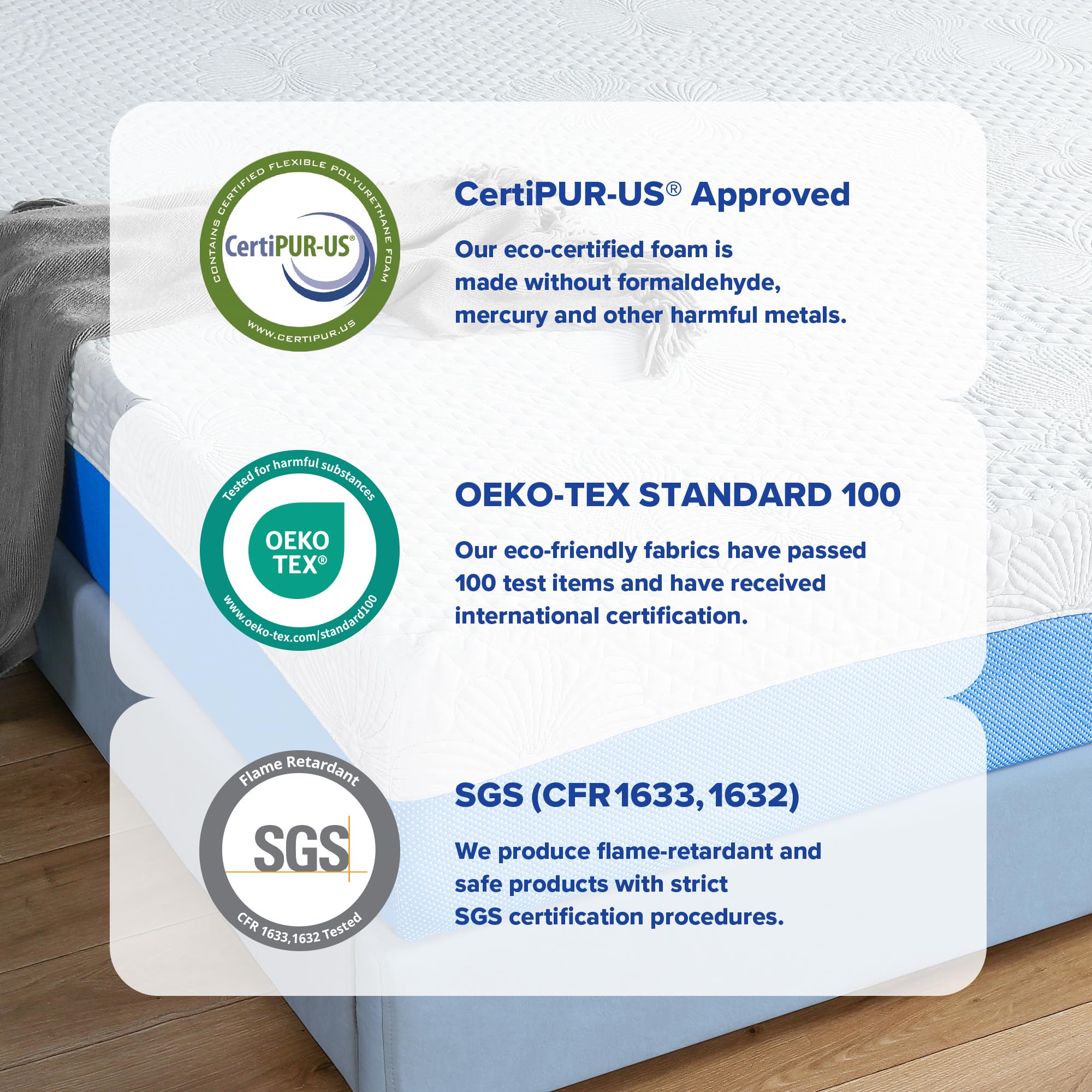 Olee Sleep 10 Inch Twin Size Gel Memory Foam Mattress - CertiPUR-US Certified, Medium Firm, Pressure Relief & Cooling Comfort - Perfect for Kids Rooms, Guest Beds & Small Spaces (Blue, Bed-in-a-Box)
