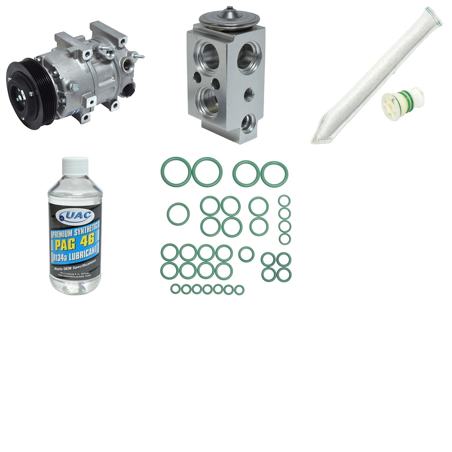 HVAC A/C Compressor Replacement Kit for Car & Truck - High Performance Auto AC System Repair Kit - Perfect for DIY Mechanics & Professional Technicians (Home Garage & Auto Shop Use)