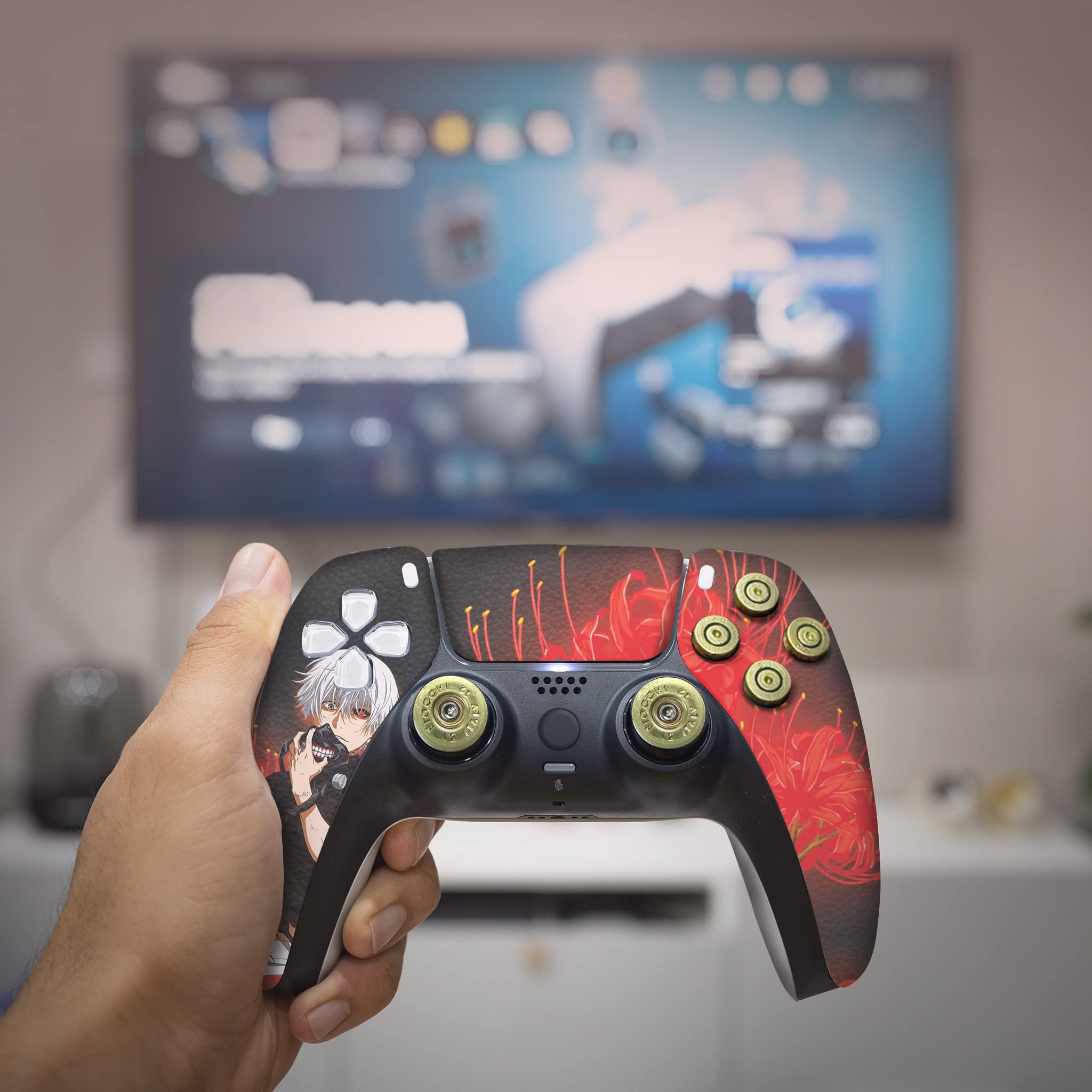 Tokyo Ghoul Custom Wireless PS5 Controller - Compatible with Playstation 5 Console | Hydro-Dip Printed Gamepad (Not Just a Skin) | Officially Licensed, USA Made - Perfect for Gaming, Collecting & Anime Fans