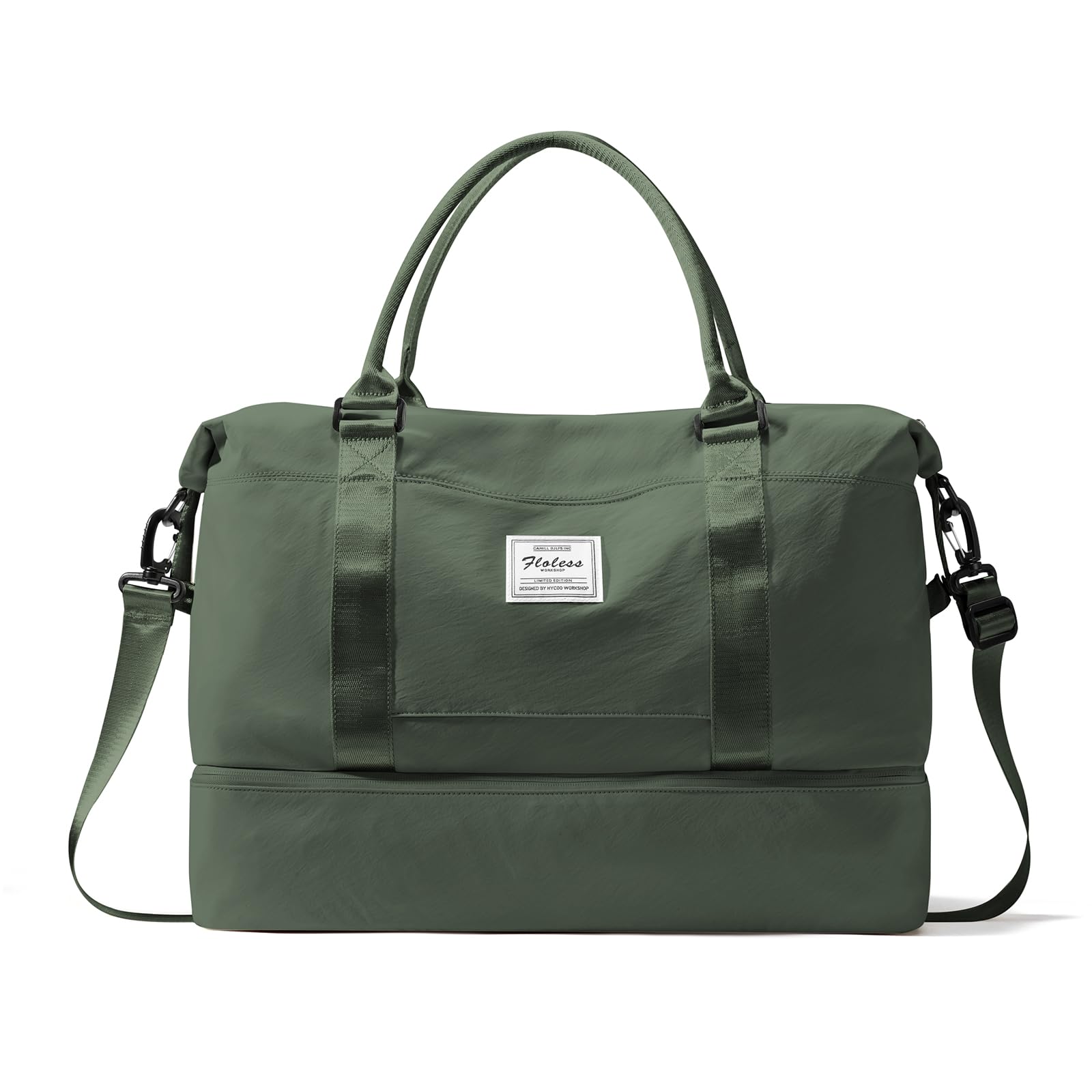 Waterproof Travel Duffel Bag with Separate Shoe Compartment - Lightweight Weekender Overnight Bag for Women - Perfect Carry-On Personal Item for Gym, Business Trips & Weekend Getaways