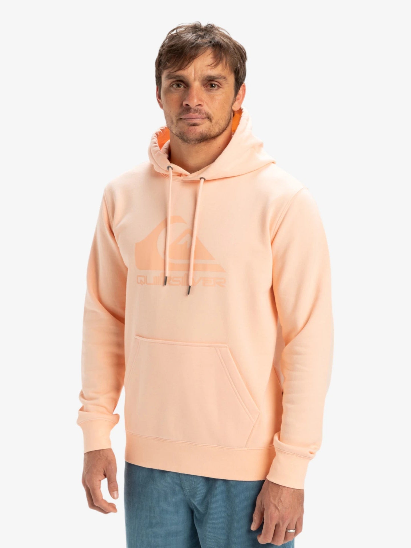 Quiksilver Men's Comp Logo Coral Hoodie - Comfortable & Stylish Pullover for Surfing, Skateboarding & Outdoor Activities