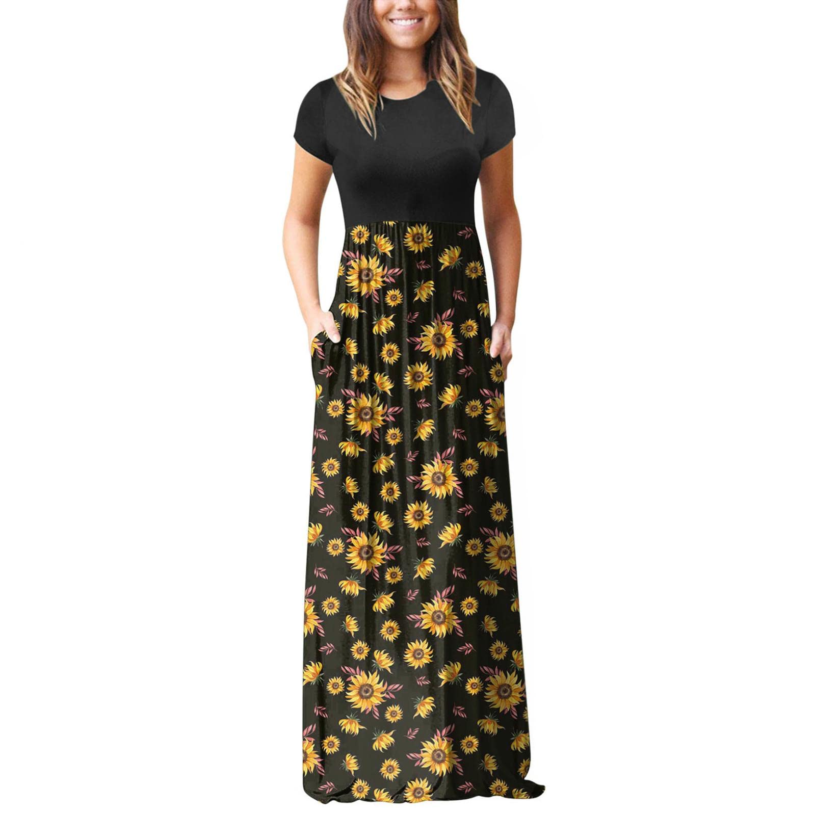 Women's Off The Shoulder Maxi Dress - Sleeveless Floral Boho Sundress, A-Line Casual Summer Dress for Plus Size, Perfect for Beach Vacations & Outdoor Parties