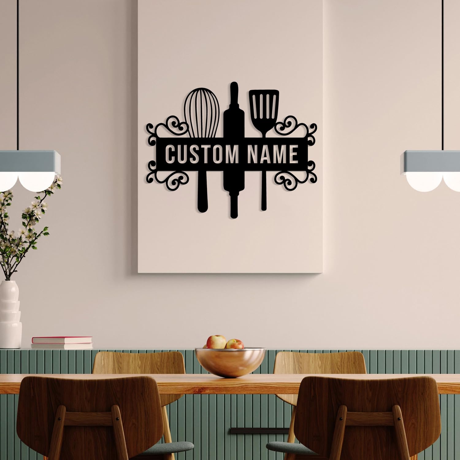 Personalized Metal Kitchen Name Sign - Custom Wall Decor for Home & Restaurant - Unique Housewarming, Mother's Day & Grandma Gifts - Perfect for Farmhouse, Rustic & Modern Kitchens